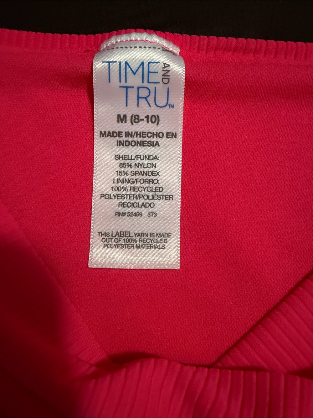NWT. Time and Tru Pink Ribbed V-Front Bikini Bottom - Picture 4 of 5